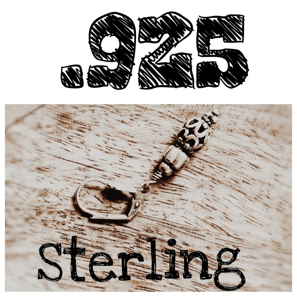 Vintage 925 Sterling Silver Shell Filigree Earrings • Lever Back 1.5”